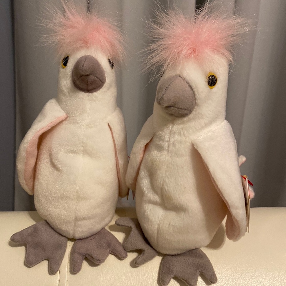 Ty Beanie Baby Original. KIKU the cockatoo bird. Born January 5, 1997. #4192